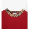 Karierter Wollpullover mit Besatz