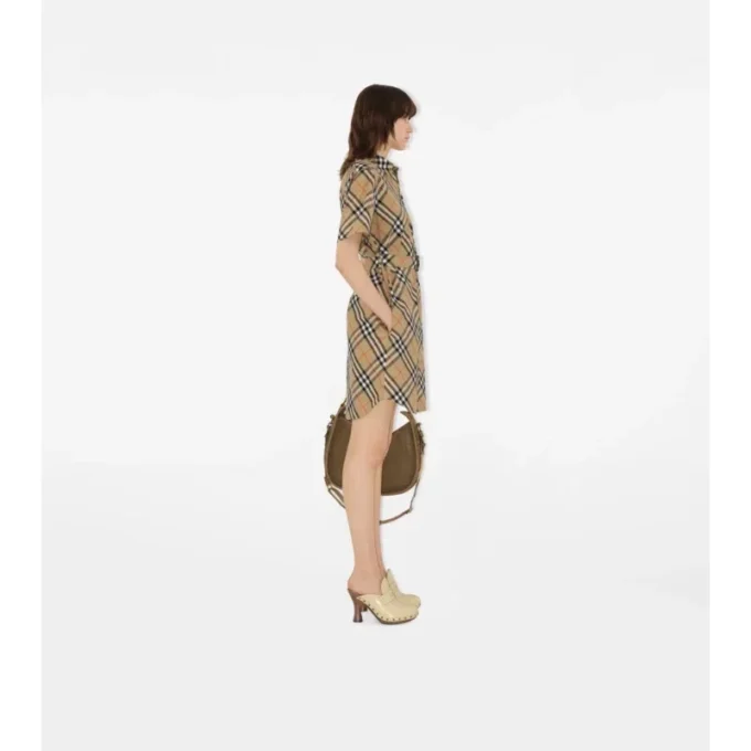 Kariertes Baumwoll-Hemd-Kleid