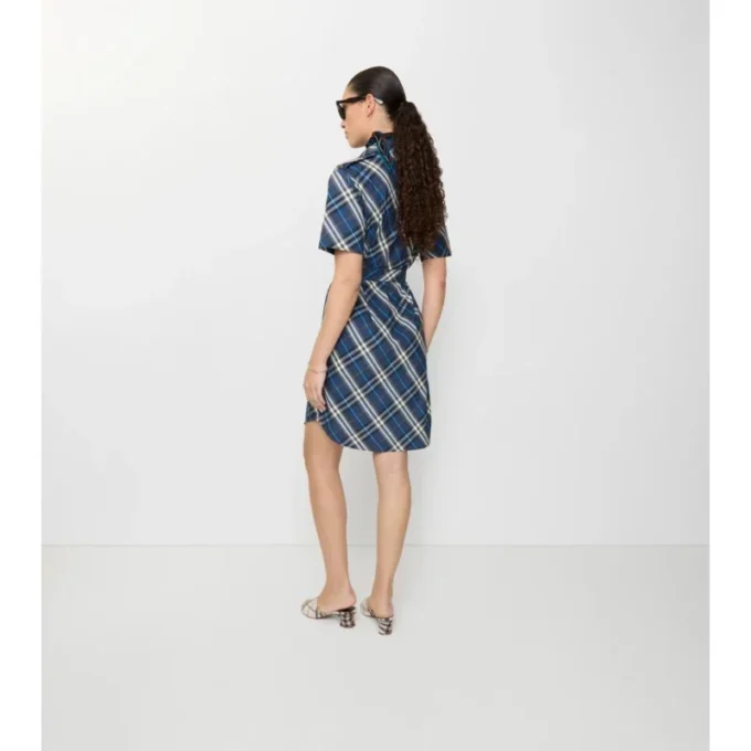 Kariertes Baumwoll-Hemd-Kleid