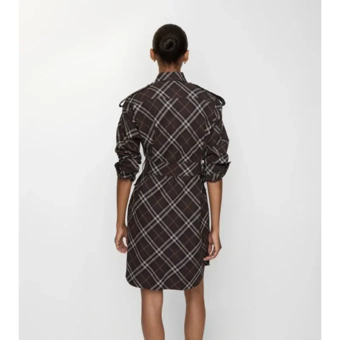 Kariertes Baumwollflanell-Hemd-Kleid
