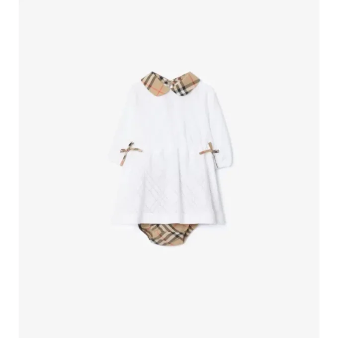 Kariertes Baumwollkleid mit Bloomers