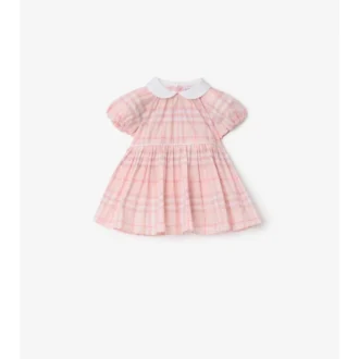 Kariertes Baumwollkleid mit Bloomers
