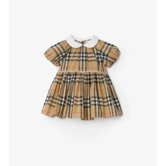 Kariertes Baumwollkleid mit Bloomers