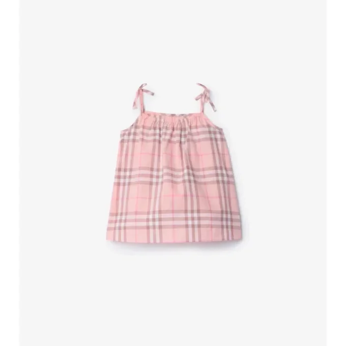 Kariertes Baumwollkleid mit Bloomers