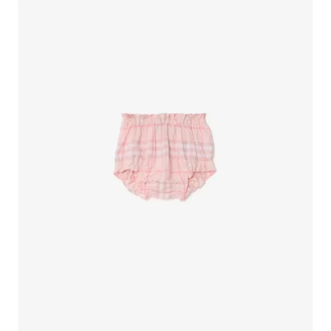 Kariertes Baumwollkleid mit Bloomers