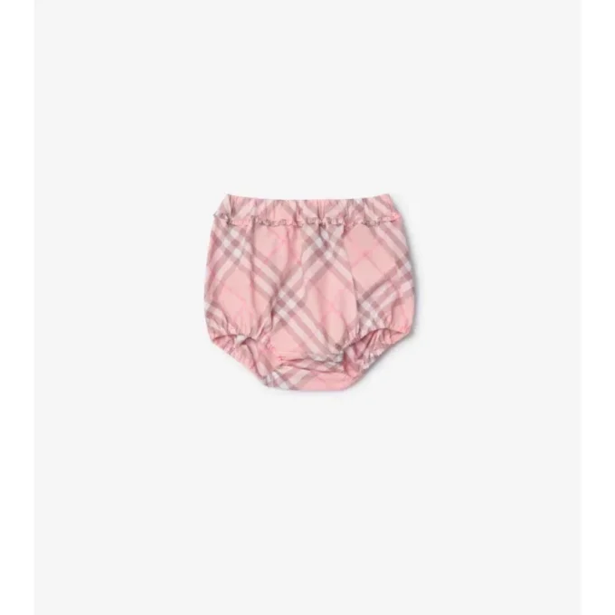 Kariertes Baumwollkleid mit Bloomers