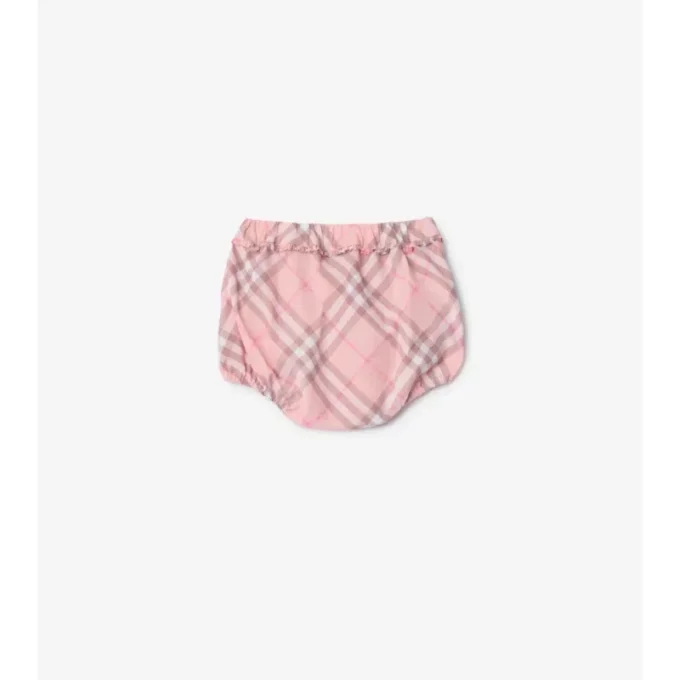 Kariertes Baumwollkleid mit Bloomers