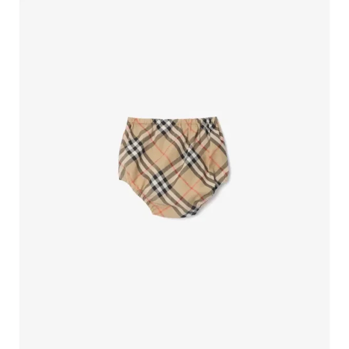 Kariertes Baumwollkleid mit Bloomers