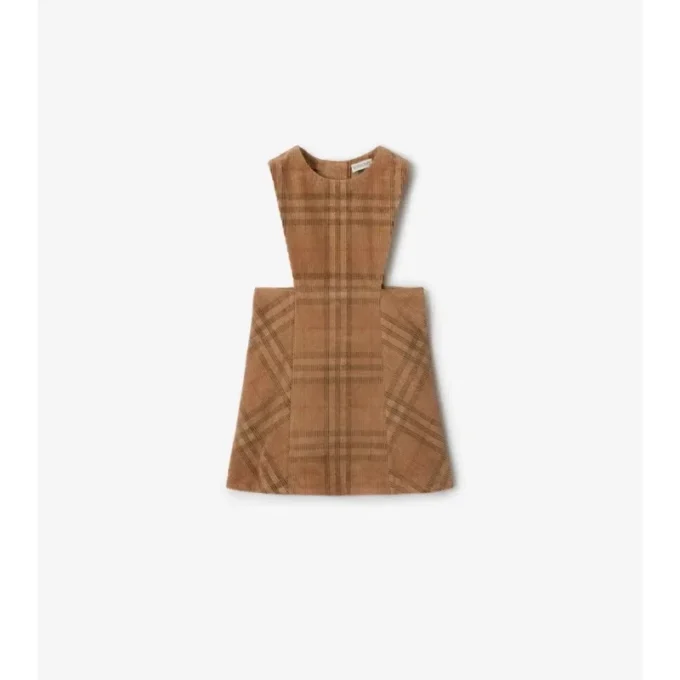 Kariertes Cord-Kleid