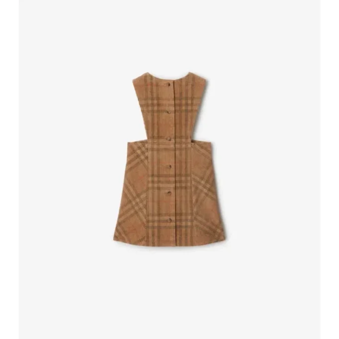 Kariertes Cord-Kleid