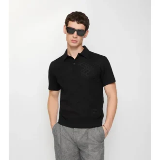Kariertes Woll-Poloshirt