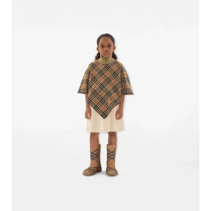 Kariertes Wollcape