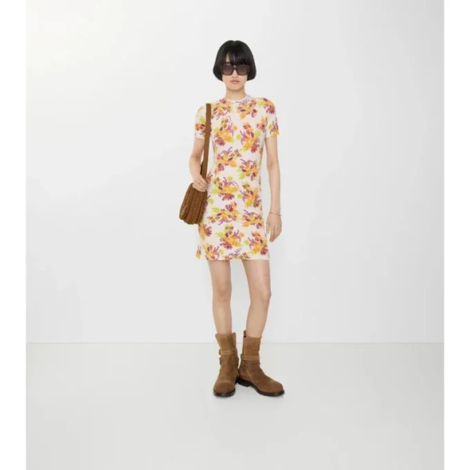 Kleid aus Baumwollmischung mit Blumenmuster