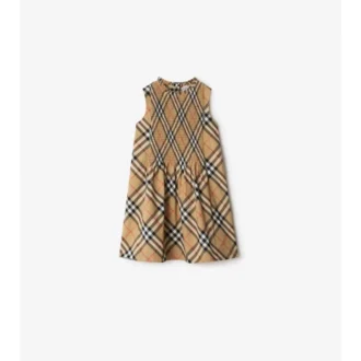 Kleid aus Baumwollpopeline mit Burberry-Karomuster