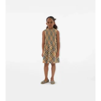 Kleid aus Baumwollpopeline mit Burberry-Karomuster