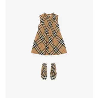 Kleid aus Baumwollpopeline mit Burberry-Karomuster