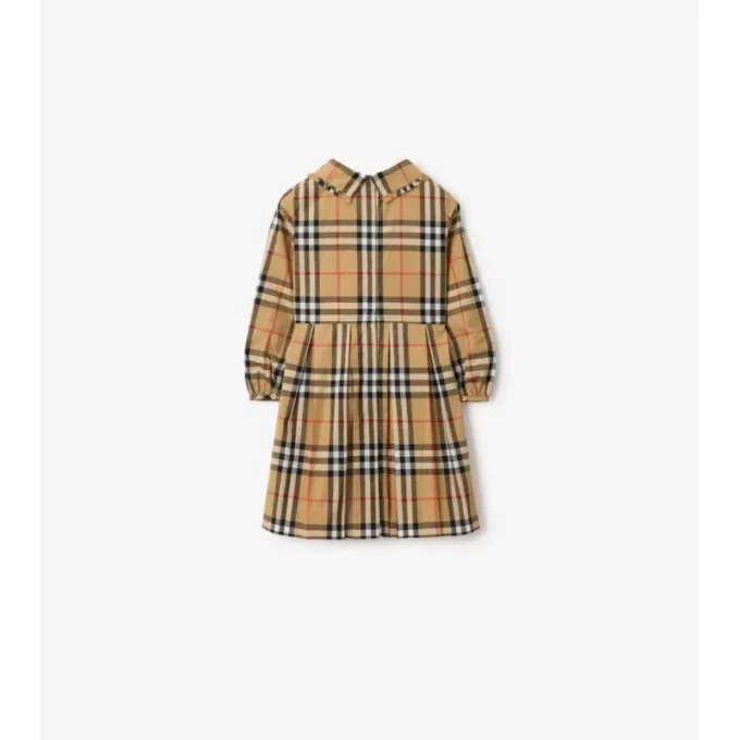 Kleid aus Baumwollpopeline mit Burberry-Karomuster