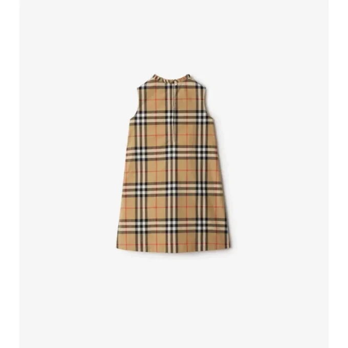 Kleid aus Baumwollpopeline mit Burberry-Karomuster