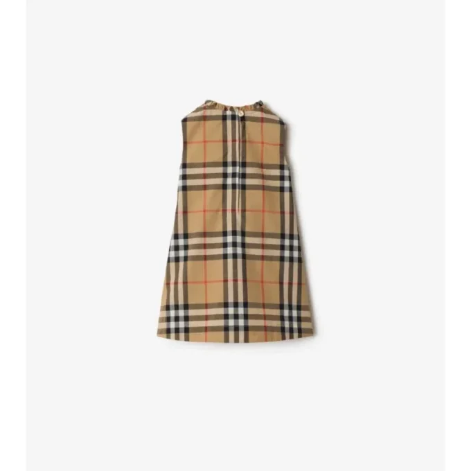 Kleid aus Baumwollpopeline mit Burberry-Karomuster