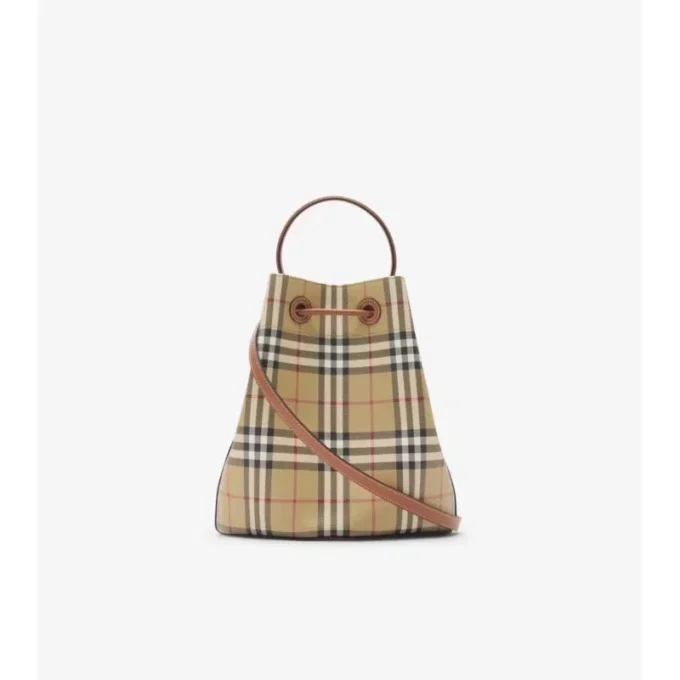 Kleine Bucket Bag mit Karomuster