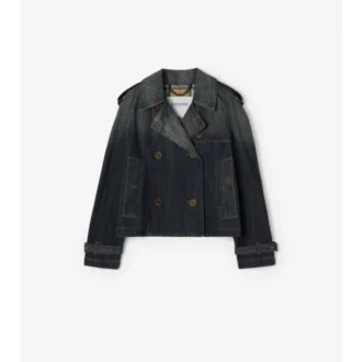 Kürzliche Denim-Mayfair-Trenchjacke