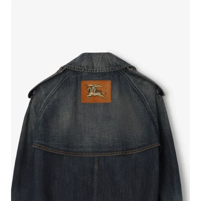 Kürzliche Denim-Mayfair-Trenchjacke