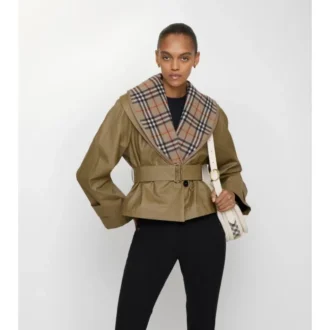Kurze Baumwolljacke mit Karomuster