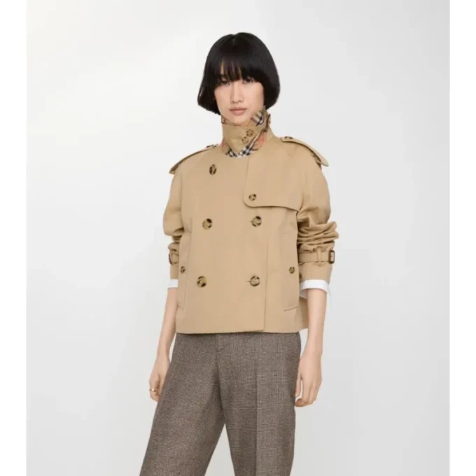 Kurze Gabardine-Mayfair-Trenchjacke