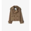 Kurze Gabardine-Trenchcoat-Jacke