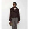 Kurze Gabardine-Trenchcoat-Jacke
