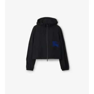 Kurze Nylon-Kapuzenjacke
