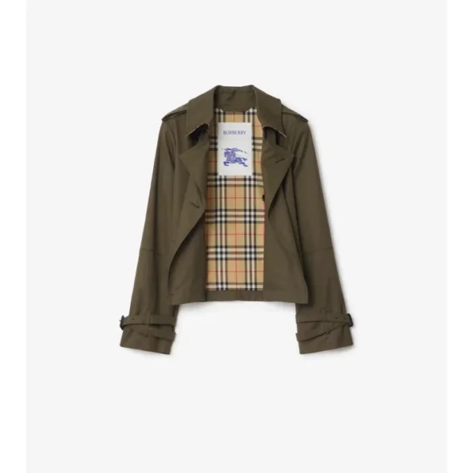 Kurze Trenchcoat-Jacke aus Tropical Gabardine
