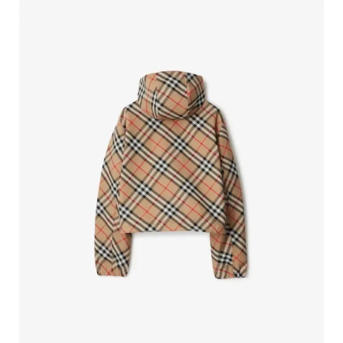 Kurze, wendbare Jacke mit Karomuster