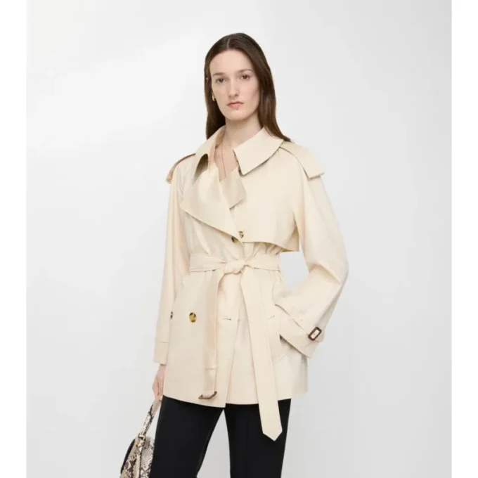 Kurzer Fitzrovia-Trench Coat aus Tropical Gabardine