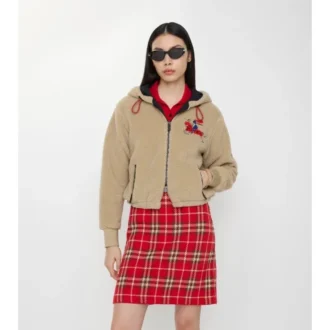 Kurzer Fleece-Pullover aus einer Woll-Kaschmir-Mischung