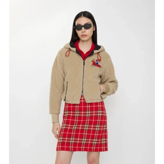 Kurzer Fleece-Pullover aus einer Woll-Kaschmir-Mischung