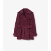 Kurzer Foxfield-Trench Coat aus Wildleder mit Paisley-Muster
