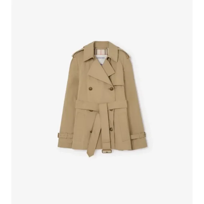 Kurzer, leichter Belgravia-Trench Coat aus Baumwolle 
