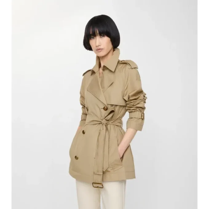 Kurzer, leichter Belgravia-Trench Coat aus Baumwolle 