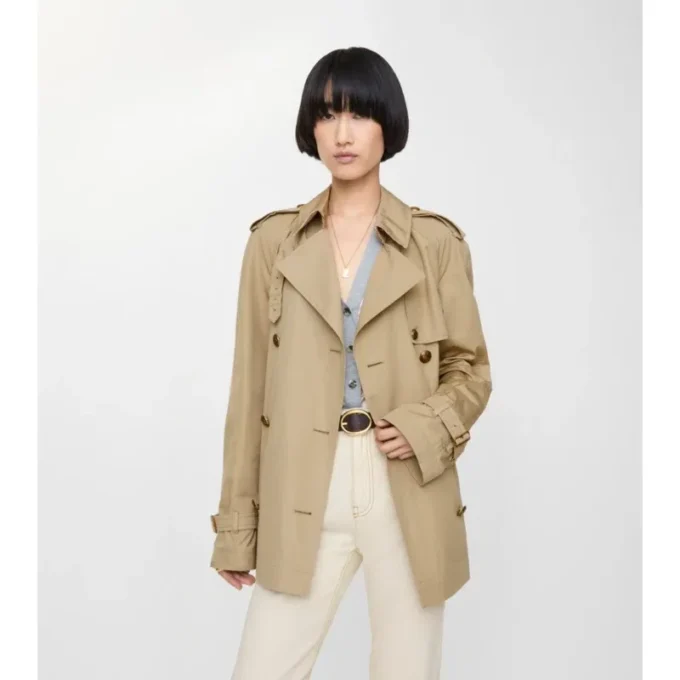 Kurzer, leichter Belgravia-Trench Coat aus Baumwolle 