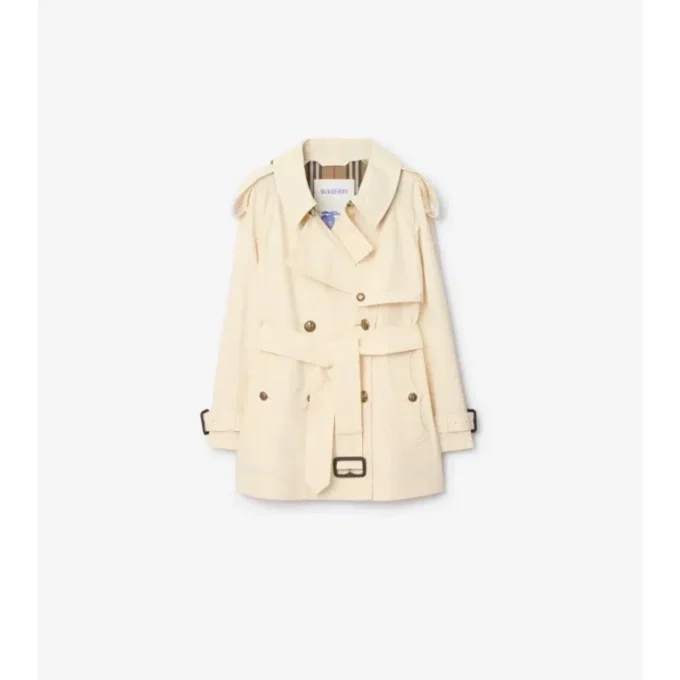 Kurzer, leichter Fitzrovia-Trench Coat aus Baumwolle