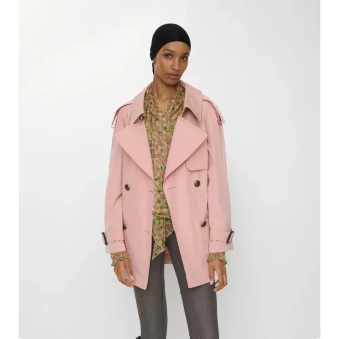 Kurzer, leichter Fitzrovia-Trench Coat aus Baumwolle