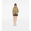Kurzer Nylon-Parka mit Karomuster