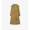Langer Fitzrovia-Trench Coat aus Canvas mit wärmendem Futter
