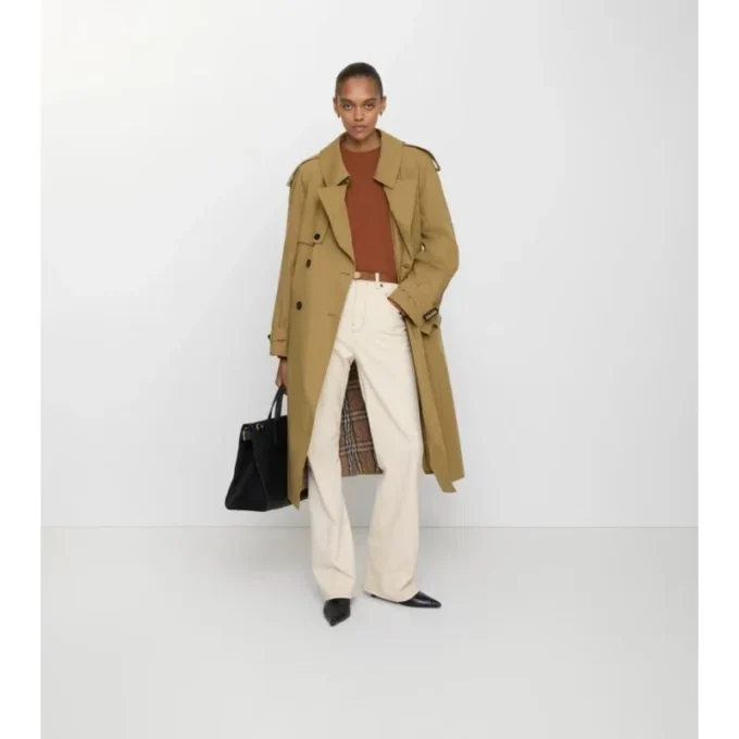 Langer Fitzrovia-Trench Coat aus Canvas mit wärmendem Futter