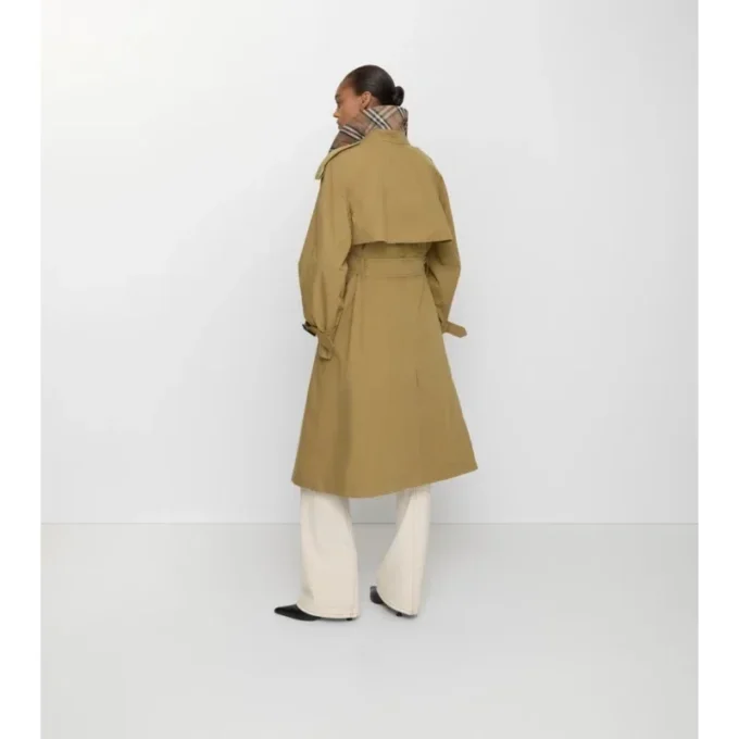 Langer Fitzrovia-Trench Coat aus Canvas mit wärmendem Futter