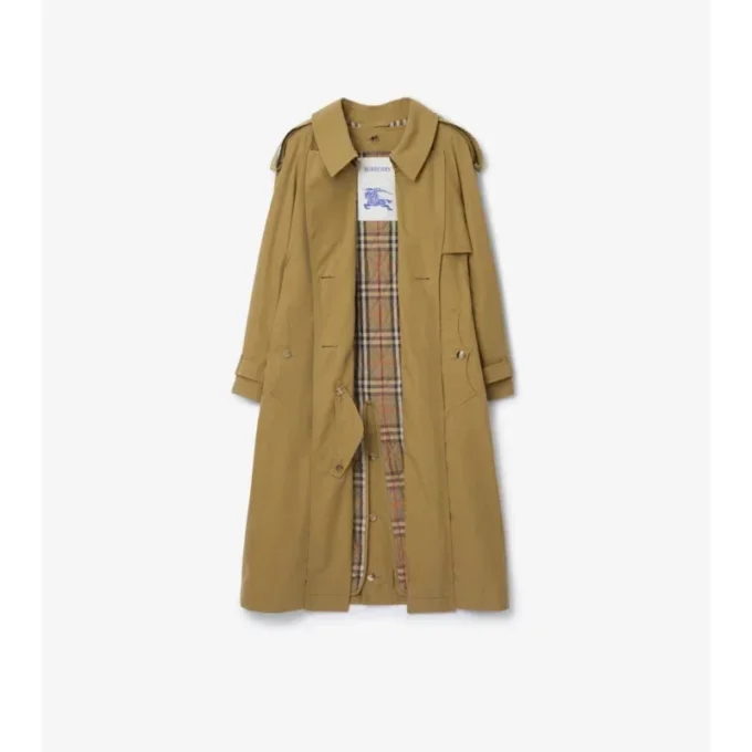 Langer Fitzrovia-Trench Coat aus Canvas mit wärmendem Futter