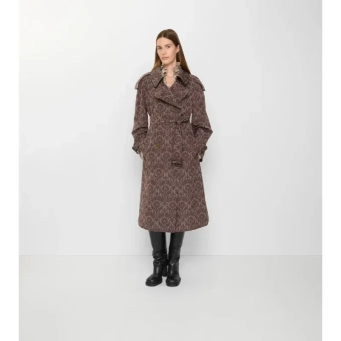 Langer Fitzrovia-Trench Coat aus Viskosemischung im Barockstil