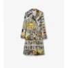 Langer Foxfield-Trench Coat aus Seide mit Tarot-Print