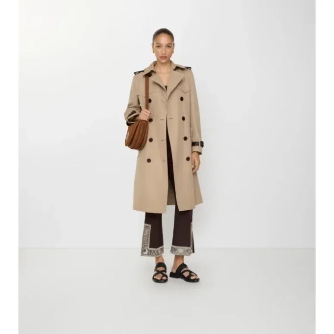 Langer Foxfield-Trench Coat aus Seiden-Baumwolle